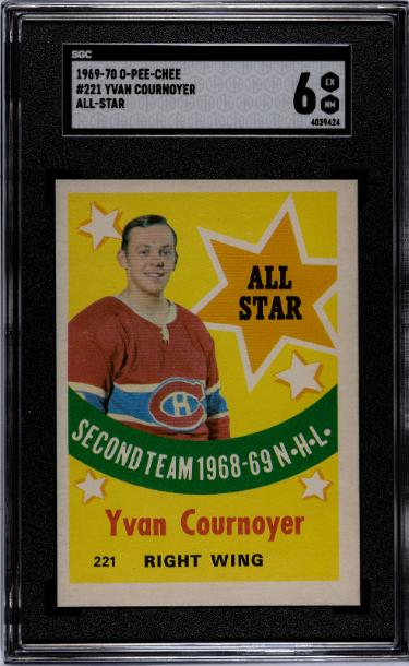 Yvan Cournoyer 1969-70 O-Pee-Chee NHL #221- SGC Graded 6 EX-NM (Montreal Canadiens)-Powers Sports Memorabilia