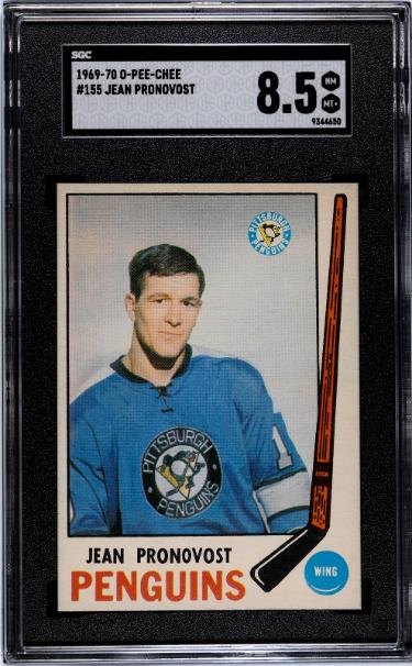 Jean Pronovost 1969-70 O-Pee-Chee NHL Rookie (RC) #155- SGC Graded 8.5 NM-MT+ (Pittsburgh Penguins)-Powers Sports Memorabilia