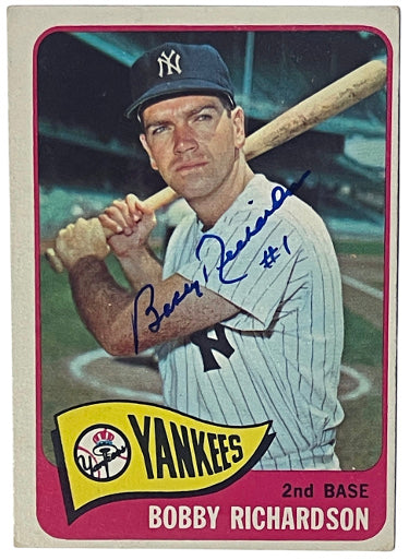 Bobby Richardson Autographed 1965 Topps On Card Auto #115- COA (New York Yankees/World Series MVP)-Powers Sports Memorabilia