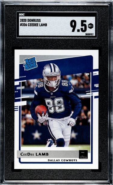 CeeDee Lamb 2020 Donruss Rated Rookie Card (RC) #306- SGC Graded 9.5 Mint+ (Dallas Cowboys)-Powers Sports Memorabilia