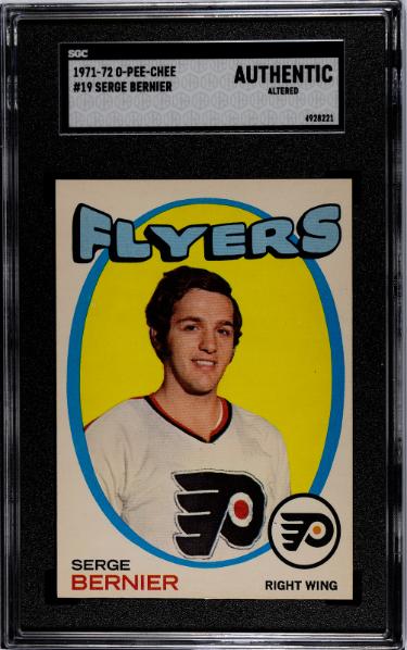 Serge Bernier 1971-72 O-Pee-Chee NHL Rookie Card (RC) #19- SGC Slabbed Authentic Altered (Philadelphia Flyers)-Powers Sports Memorabilia