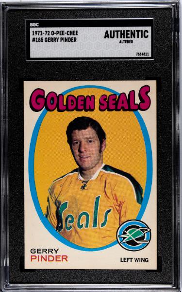 Gerry Pinder 1971-72 O-Pee-Chee NHL Card #185- SGC Slabbed Authentic Altered (California Golden Seals)-Powers Sports Memorabilia