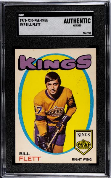Bill Flett 1971-72 O-Pee-Chee NHL Card #47- SGC Slabbed Authentic Altered (Los Angeles Kings)-Powers Sports Memorabilia