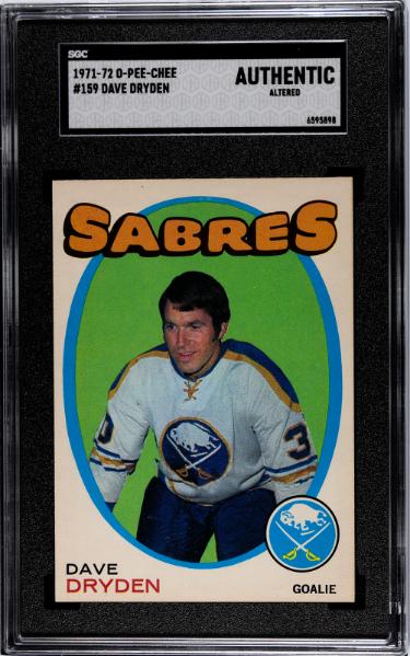 Dave Dryden 1971-72 O-Pee-Chee NHL Card #159- SGC Slabbed Authentic Altered (Buffalo Sabres)-Powers Sports Memorabilia
