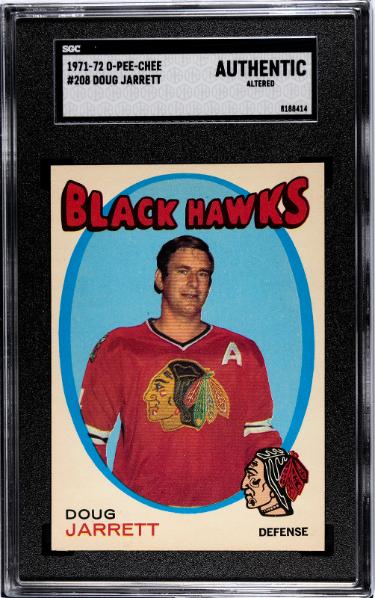 Doug Jarrett 1971-72 O-Pee-Chee NHL Card #208- SGC Slabbed Authentic Altered (Chicago Black Hawks)-Powers Sports Memorabilia