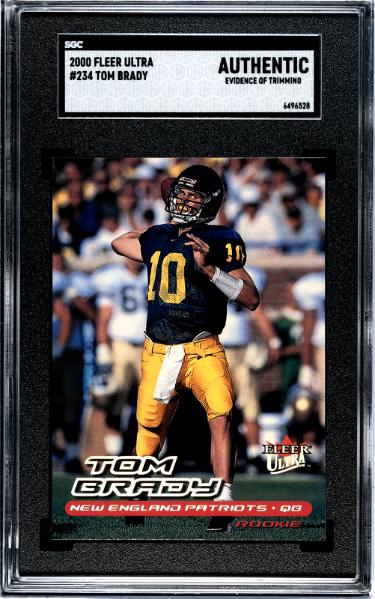 Tom Brady 2000 Fleer Ultra Rookie Card #234- SGC Slabbed Authentic (Evidence of Trimming/Michigan/Patriots/GOAT) - CTBL_041765-Powers Sports Memorabilia