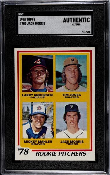 Jack Morris 1978 Topps Rookie Pitchers Card #703- SGC Slabbed Authentic Altered (Detroit Tigers/HOF)-Powers Sports Memorabilia