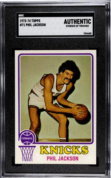 Phil Jackson 1973-74 Topps Card #71- SGC Slabbed Authentic (Evidence of Trimming/New York Knicks/Coach)-Powers Sports Memorabilia