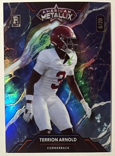 Terrion Arnold 2023 Wildcard American Metallix Rookie Card (RC) #WMM-TA- /20 (Alabama Crimson Tide/Detroit Lions)-Powers Sports Memorabilia