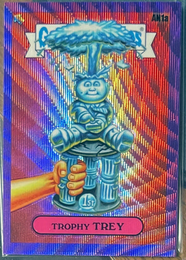 2021 Topps Chrome Garbage Pail Kids Series 4 Trophy Trey- /250 Purple Wave #AN1a-Powers Sports Memorabilia