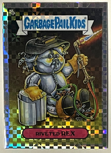 2022 Topps Garbage Pail Kids Chrome Series 5 Riveted Rex #216b Prizm Refractor Card /150-Powers Sports Memorabilia