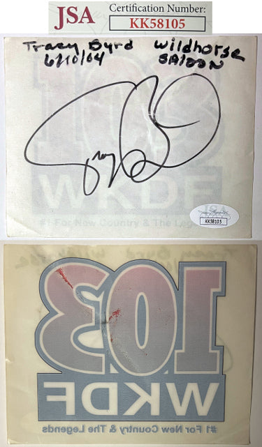 Tracy Byrd Autographed 103 WKDF Radio Country Music 4x5 Stickeri mperfect- JSA #KK58105-Powers Sports Memorabilia