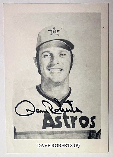 Dave Roberts Autographed 1970?ÇÖs 3.5x5 B&W Baseball Photo ?Çô COA (1972-1975 Houston Astros)-Powers Sports Memorabilia