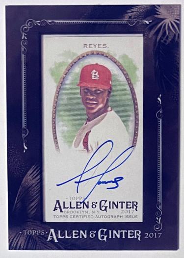 Alex Reyes Autographed 2017 Topps Allen & Ginter Mini Framed On Card Auto #AGA-ARE (St. Louis Cardinals)-Powers Sports Memorabilia