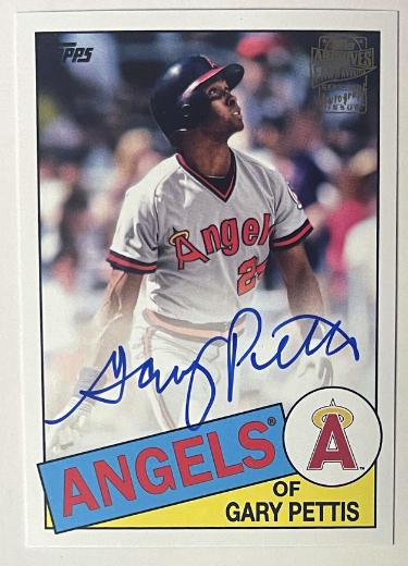 Gary Pettis Autographed 2018 Topps Archives Fan Favorites Card 1985 Design #FFA-GP (Anaheim/Los Angeles Angels)-Powers Sports Memorabilia