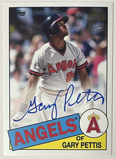 Gary Pettis Autographed 2018 Topps Archives Fan Favorites Card 1985 Design #FFA-GP (Anaheim/Los Angeles Angels) - CTBL_041858-Powers Sports Memorabilia