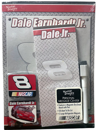 Dale Earnhardt, Jr. #8 2003 Martin Designs NASCAR-2 Magnets /Dry Erase Board/Marker/ 50 Sheet Pad-Factory Sealed/Vintage- New-Powers Sports Memorabilia