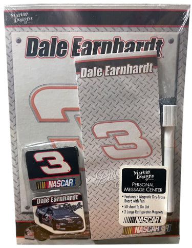 Dale Earnhardt #3 2003 Martin Designs NASCAR -2 Magnets/ Dry Erase Board/Marker/ 50 Sheet Pad-Factory Sealed/Vintage- New-Powers Sports Memorabilia