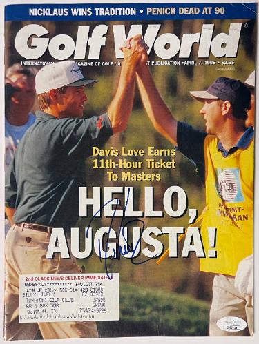 Davis Love, III Autographed Golf World Full Magazine 4/7/1995- JSA #EE63439 (Masters @ Augusta)-Powers Sports Memorabilia