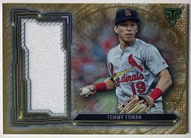 Tommy Edman 2020 Topps Triple Threads Gold Jumbo Relic Card #SJR-TED- /9 (St. Louis Cardinals)-Powers Sports Memorabilia