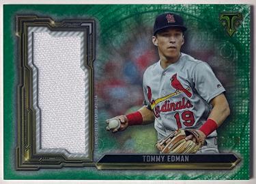Tommy Edman 2020 Topps Triple Threads Emerald Jumbo Relic Card #SJR-TED- /18 (St. Louis Cardinals)-Powers Sports Memorabilia