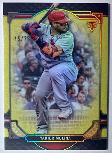 Yadier Molina 2022 Topps Triple Threads Citrine Card /75 #21 (St. Louis Cardinals)-Powers Sports Memorabilia