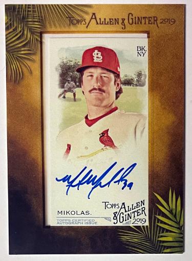 Miles Mikolas Autographed 2019 Topps Allen & Ginter Mini Framed On Card Auto #MA-MMI (St. Louis Cardinals) - CTBL_041904-Powers Sports Memorabilia
