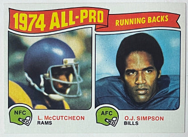 OJ/O.J. Simpson 1975 Topps 74 All-Pro Running Backs Card #209 (Buffalo Bills)-Powers Sports Memorabilia