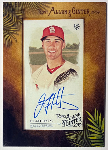 Jack Flaherty Autographed 2019 Topps Allen & Ginter Mini Framed On Card Auto #MA-JFL (St. Louis Cardinals)-Powers Sports Memorabilia