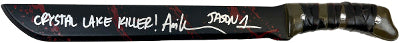 Ari Lehman Autographed Friday the 13th Plastic Prop Machete- Tri-Star Holo- w/ dual Crystal Lake Killer! & Jason 1 (26 inches long)-Powers Sports Memorabilia