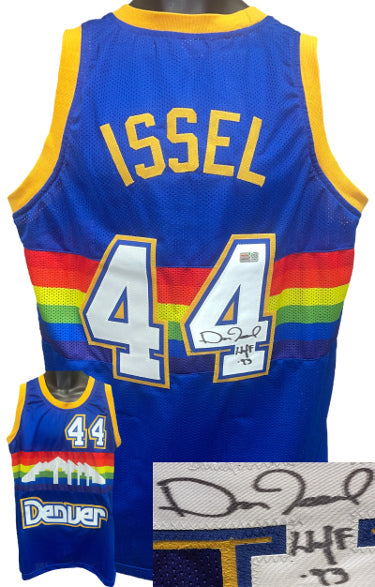 Dan Issel Autographed Denver Blue Rainbow TB Custom Stitched Pro Basketball Jersey HOF '93- Tri-Star Hologram-Powers Sports Memorabilia