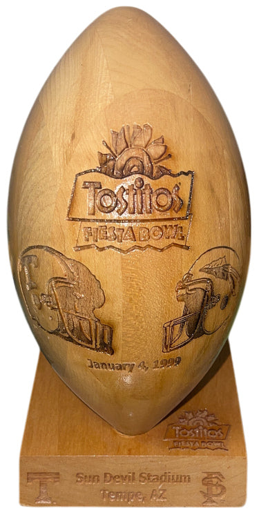 Grid Works 1999 Tostitos Fiesta Bowl Laser Etched Wood Decorative 8?ǥx4?ǥ NCAA Football (Tennessee Vs Florida St) ?Çô Like New-Powers Sports Memorabilia