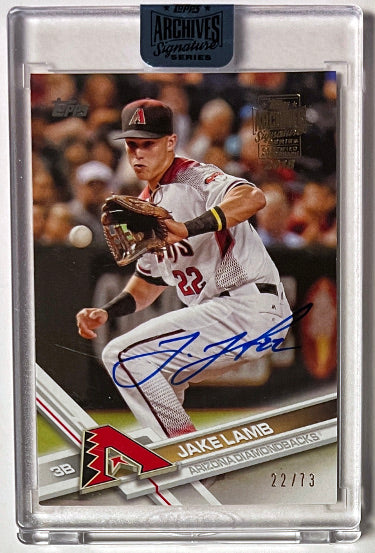 Jake Lamb Autographed 2018 Topps Archives Signatures Series On Card Auto #331- /73 (Arizona Diamondbacks/Factory Sealed)-Powers Sports Memorabilia