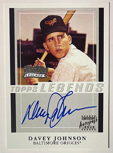Davey Johnson Autographed 2003 Team Topps Legends Certified On Card Auto #TT-DJ (Baltimore Orioles)-Powers Sports Memorabilia