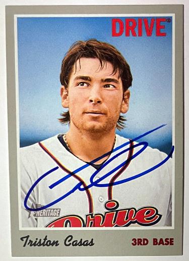 Triston Casas Autographed 2019 Topps Heritage Minor League Real One Rookie On Card Auto #129- COA (Boston Red Sox)-Powers Sports Memorabilia