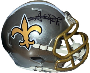 Alvin Kamara Autographed New Orleans Saints NFL Riddell Flash Mini Helmet #41- Beckett Witnessed #2W530723-Powers Sports Memorabilia