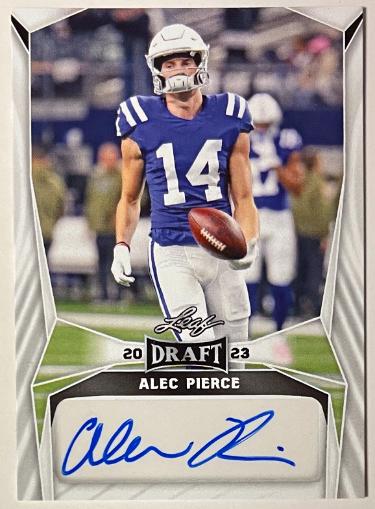 Alec Pierce Autographed 2023 Leaf Draft Rookie Auto Card (RC) #BA-AP1 (Indianapolis Colts)-Powers Sports Memorabilia