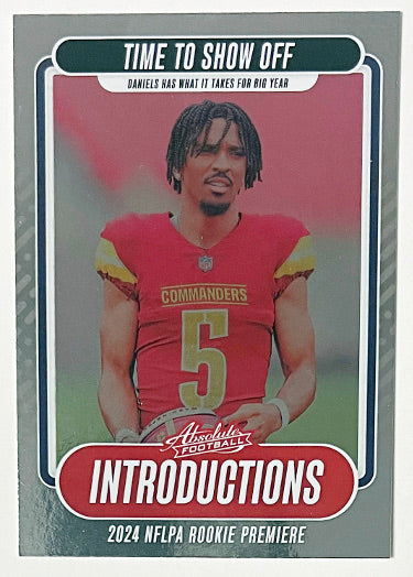 Jayden Daniels 2024 Panini Absolute Introductions Rookie Card (RC) #I-JDS (Washington Commanders)-Powers Sports Memorabilia