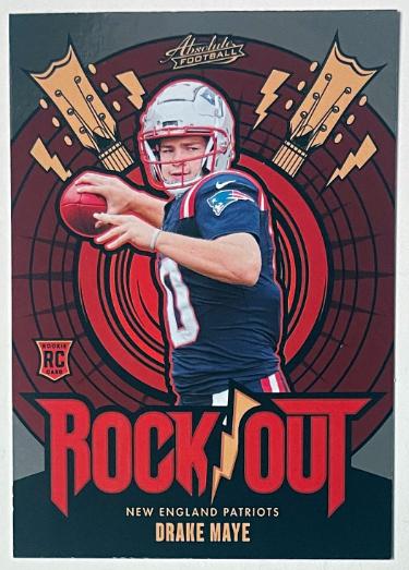 Drake Maye 2024 Panini Absolute Rock Out Rookie Card (RC) #RO-DME (New England Patriots)-Powers Sports Memorabilia