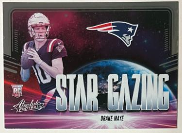 Drake Maye 2024 Panini Absolute Star Gazing Rookie Card (RC) #SG-DME (New England Patriots)-Powers Sports Memorabilia