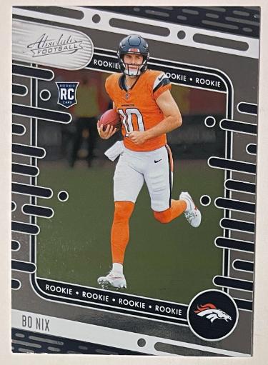 Bo Nix 2024 Panini Absolute Rookie Card (RC) #112 (Denver Broncos)-Powers Sports Memorabilia