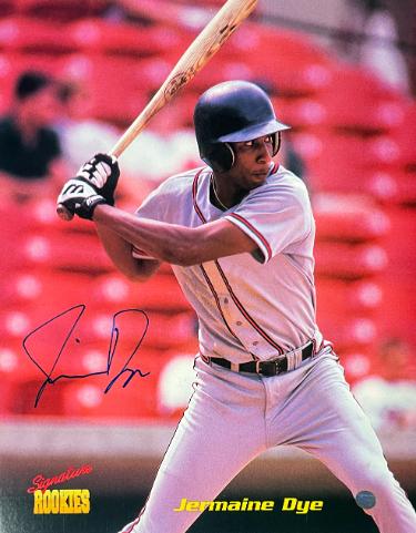 Jermaine Dye Autographed Signature Rookies 8x10 Photo- COA (Braves/White Sox/WSMVP)-Powers Sports Memorabilia