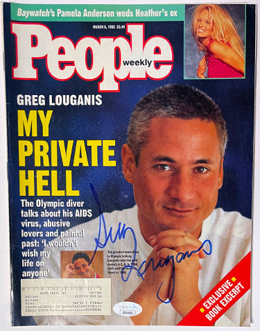 Greg Louganis Autographed People Weekly Full Magazine 3/6/1995- JSA #EE63451 (Olympic Gold Medalist)-Powers Sports Memorabilia