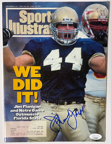 Jim Flanigan Autographed Sports Illustrated Full Magazine 11/22/1993 #44- JSA #EE63292 (Notre Dame Fighting Irish)-Powers Sports Memorabilia