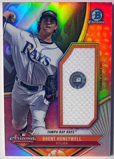Brent Honeywell 2017 Bowman Chrome 2016 AFL Fall Stars Relic Card- /99 #AFLR-BH (Tampa Bay Rays/Arizona Fall League)-Powers Sports Memorabilia