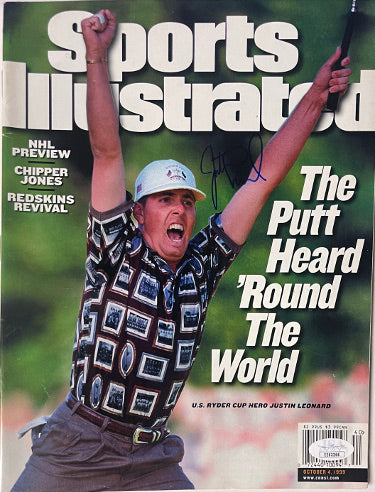 Justin Leonard Autographed Sports Illustrated Full Magazine 10/4/1999- JSA #EE63266 (No Label/Ryder Cup)-Powers Sports Memorabilia