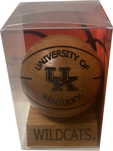 Kentucky Wildcats Grid Works Inc. Laser Engraved Maplewood Mini Basketball- NEW-Powers Sports Memorabilia