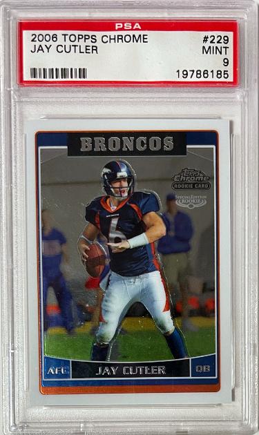 Jay Cutler 2006 Topps Chrome Rookie Card (RC) #229- PSA Graded 9 Mint (Denver Broncos)-Powers Sports Memorabilia