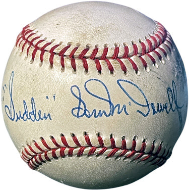 Sam McDowell ?ǣSudden?ǥ Autographed Official Rawlings OAL Major League Baseball Imperfect- COA-Powers Sports Memorabilia