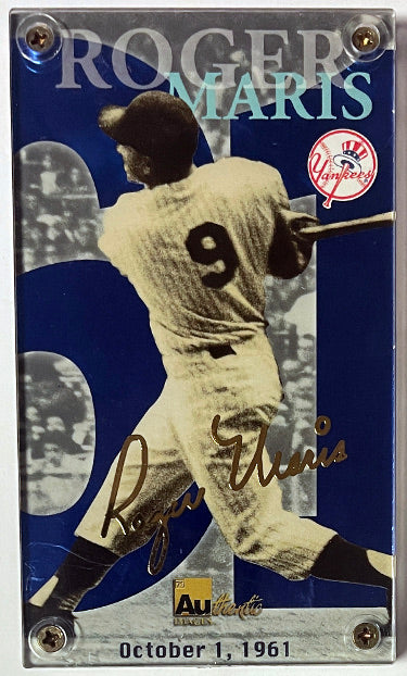 Roger Maris Authentic Images 61 Homers October 1, 1961 24K Gold Signature Card /10000 (New York Yankees)-Powers Sports Memorabilia